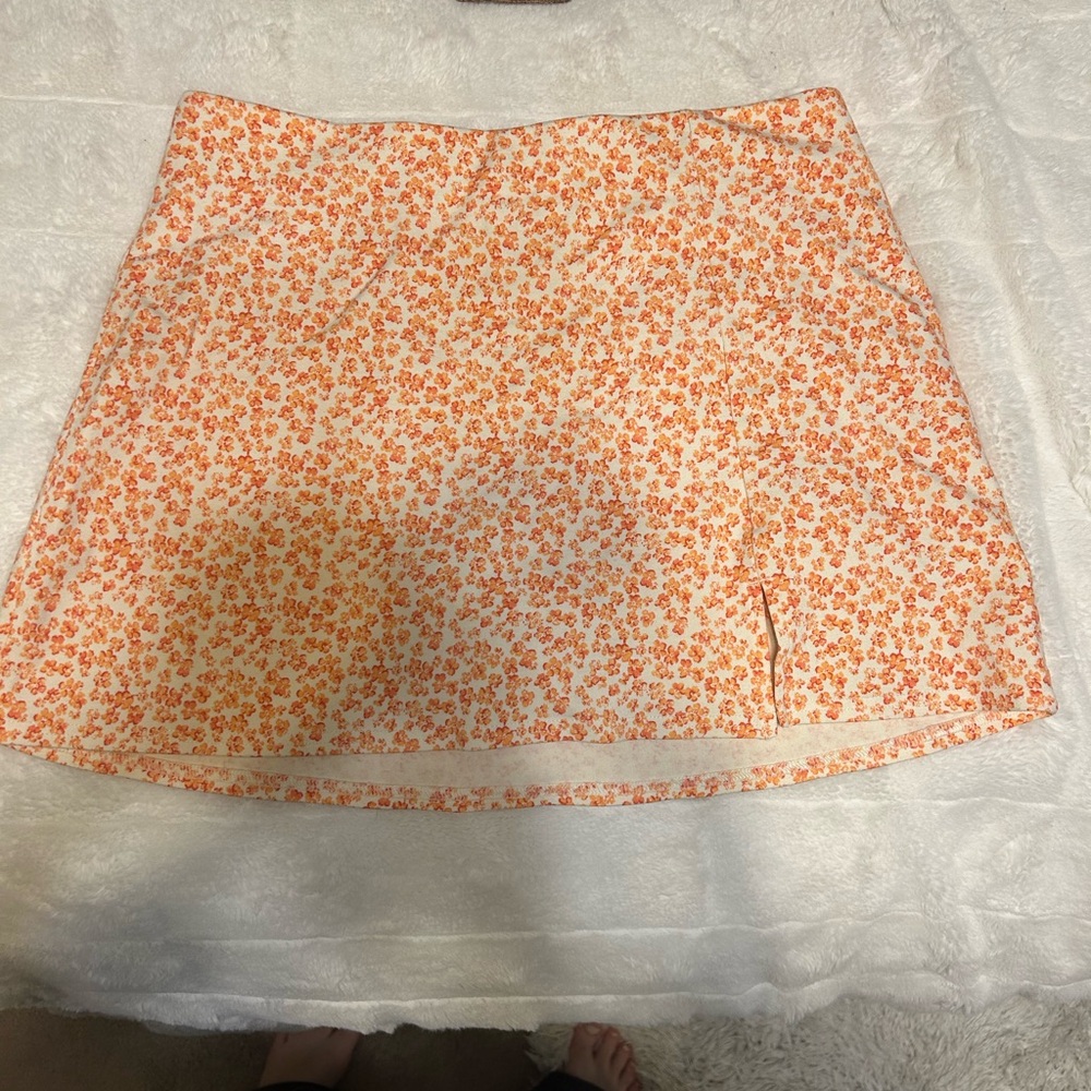 Floral Orange Skirt